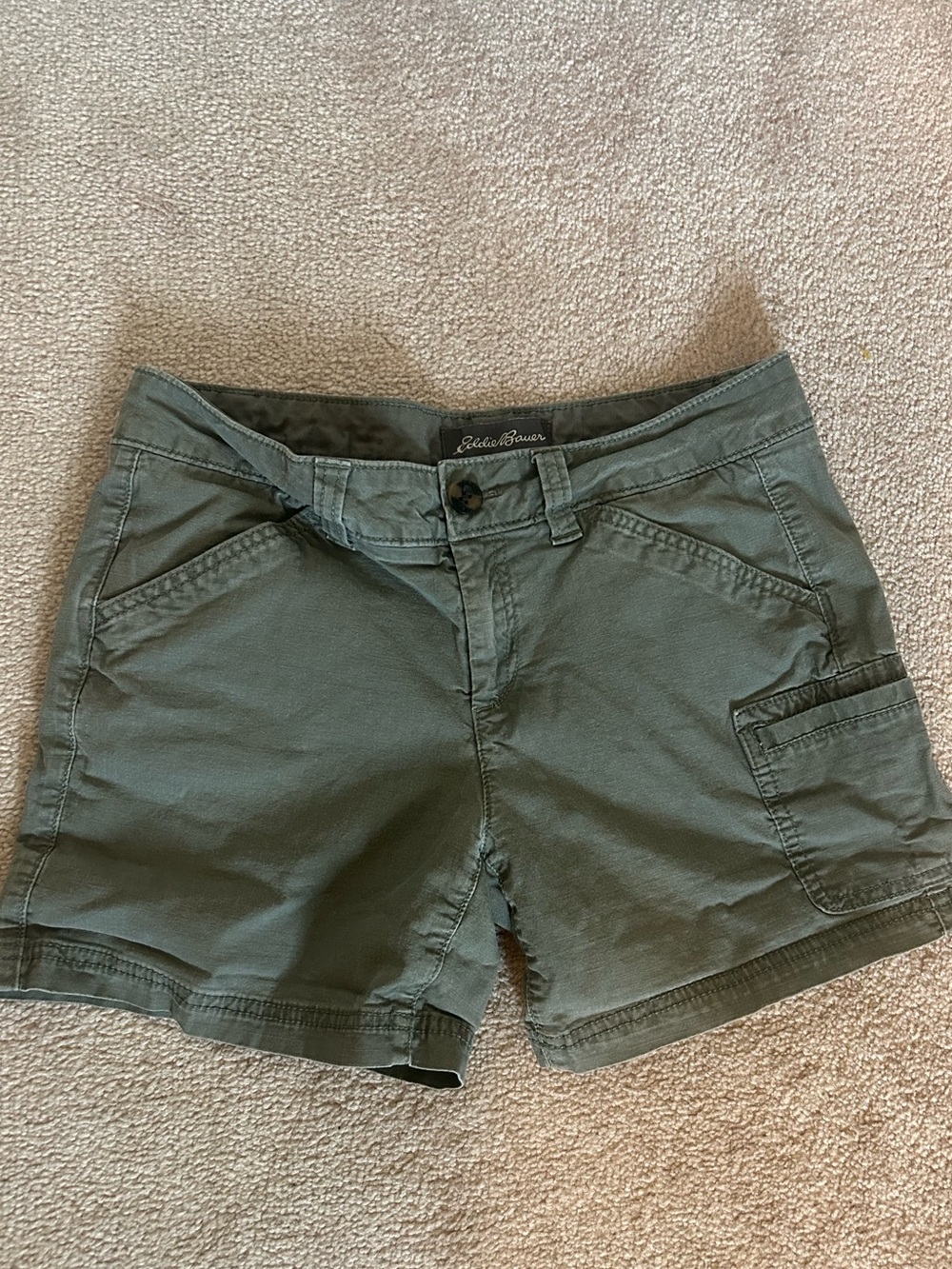 Eddie Bauer Women's Olive Utility Cargo Shorts